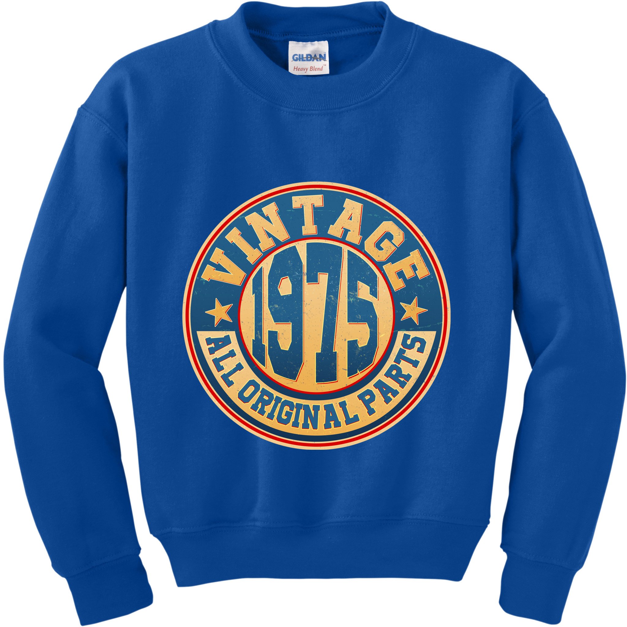 Vintage All Original Parts Emblem Shield 1975 50th Birthday Kids Sweatshirt