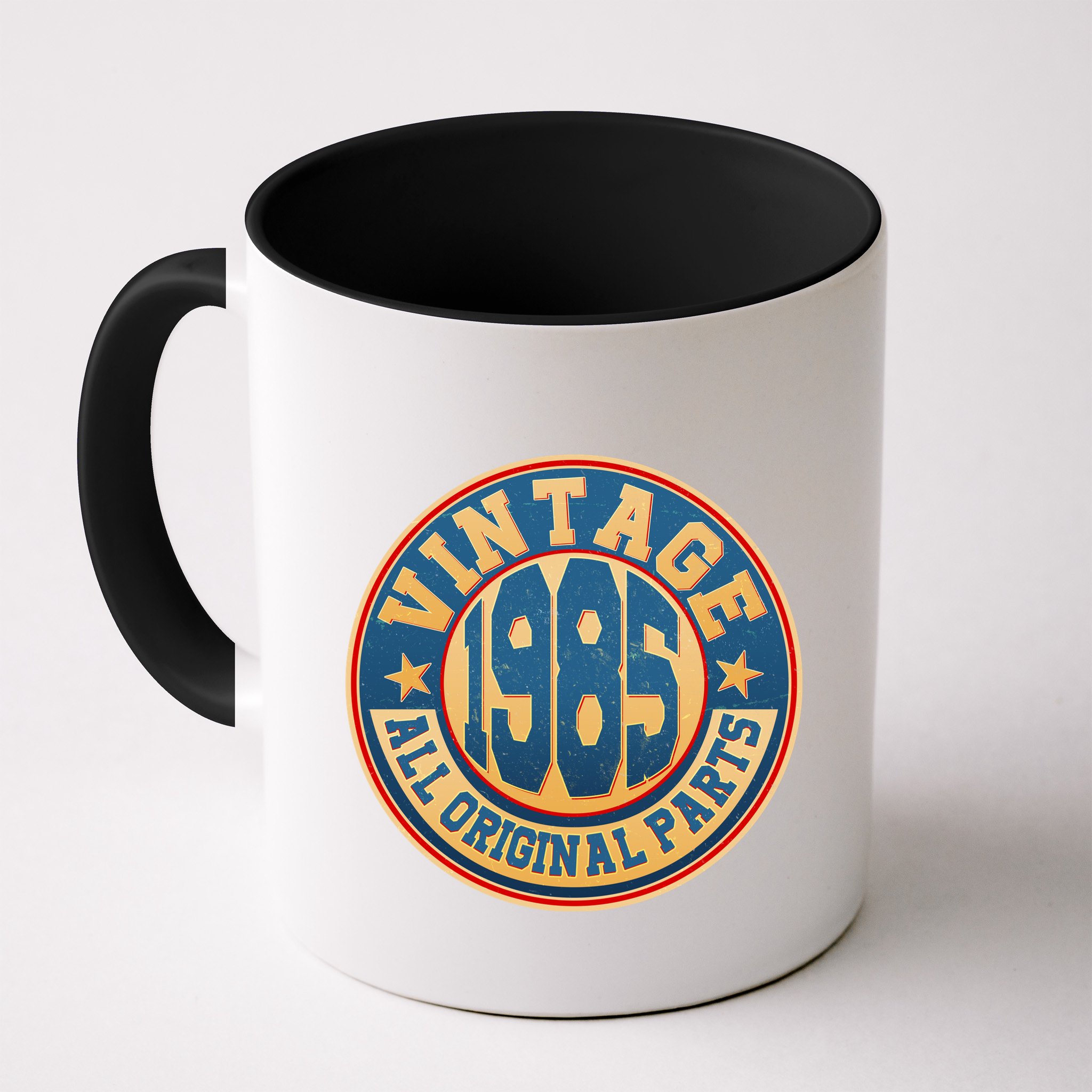Vintage All Original Parts Emblem Shield 1985 40th Birthday Mug