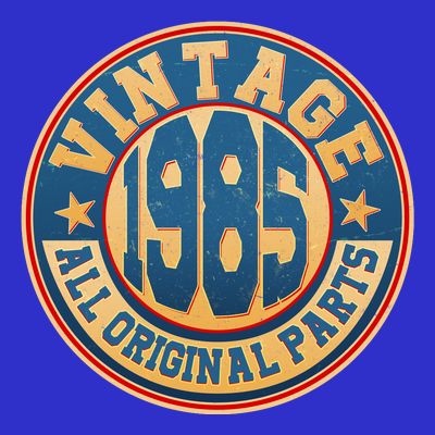 Vintage All Original Parts Emblem Shield 1985 40th Birthday T-Shirt