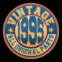 Vintage All Original Parts Emblem Shield 1995 30th Birthday Bucket Hat