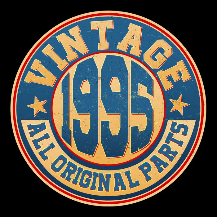 Vintage All Original Parts Emblem Shield 1995 30th Birthday Bucket Hat