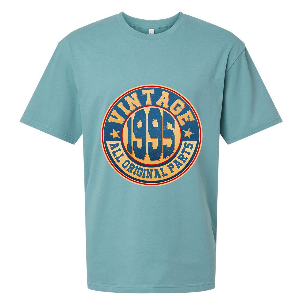 Vintage All Original Parts Emblem Shield 1995 30th Birthday Sueded Cloud Jersey T-Shirt