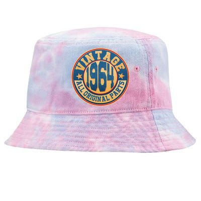 Vintage All Original Parts Emblem Shield 1964 60th Birthday Tie-Dyed Bucket Hat