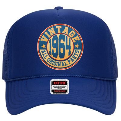 Vintage All Original Parts Emblem Shield 1964 60th Birthday High Crown Mesh Back Trucker Hat