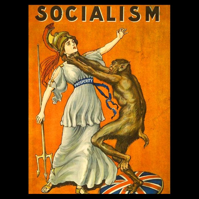 Vintage AntiSocialism Print Drawstring Bag