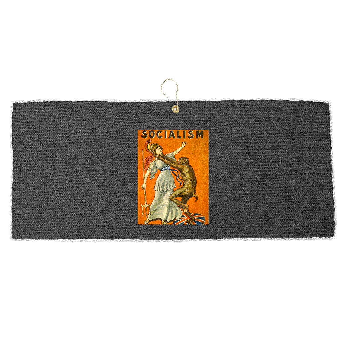 Vintage AntiSocialism Print Large Microfiber Waffle Golf Towel