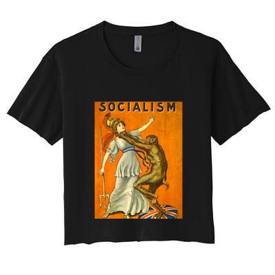 Vintage AntiSocialism Print Crop Top
