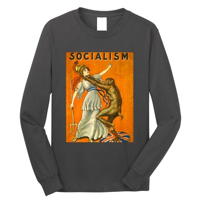 Vintage AntiSocialism Print Long Sleeve Shirt