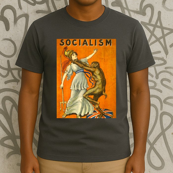 Vintage AntiSocialism Print T-Shirt