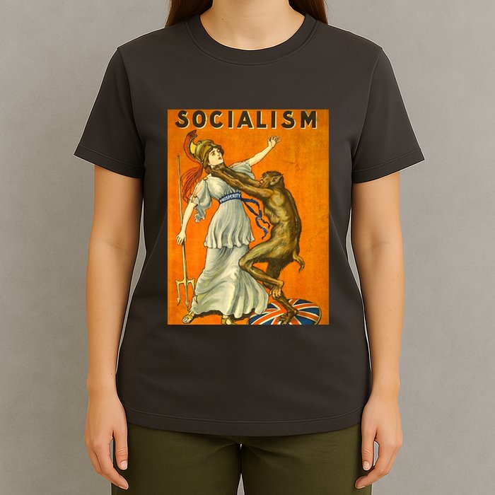 Vintage AntiSocialism Print T-Shirt
