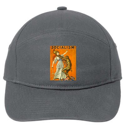 Vintage AntiSocialism Print 7-Panel Snapback Hat