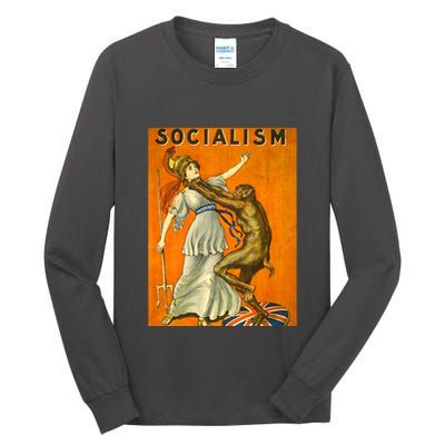 Vintage AntiSocialism Print Tall Long Sleeve T-Shirt