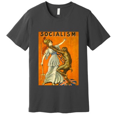Vintage AntiSocialism Print Premium T-Shirt