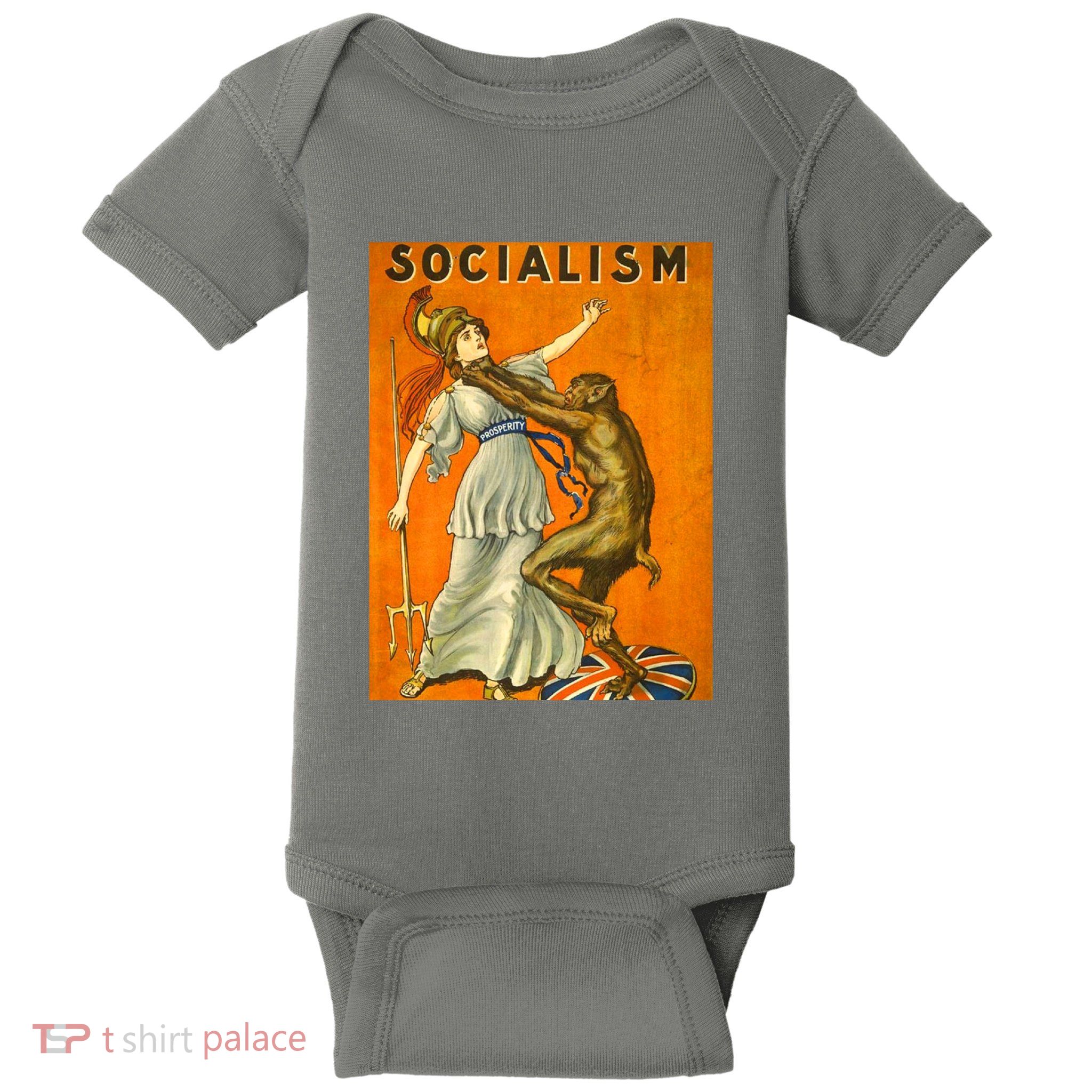 Vintage AntiSocialism Print Baby Bodysuit