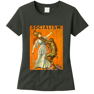 Vintage AntiSocialism Print Womens T-Shirt