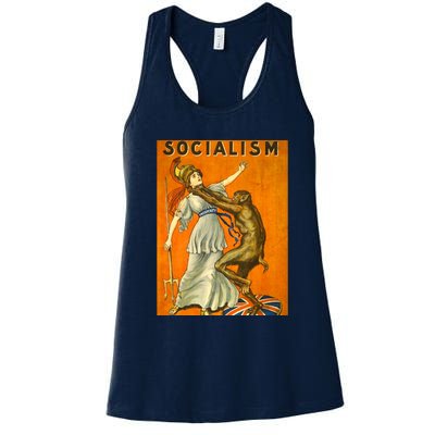 Vintage AntiSocialism Print Women's Racerback Tank