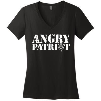 Valuetainment Angry Patriot Women's V-Neck T-Shirt