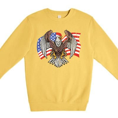 Vintage American Patriotic Eagle Premium Crewneck Sweatshirt