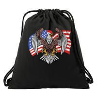 Vintage American Patriotic Eagle Drawstring Bag