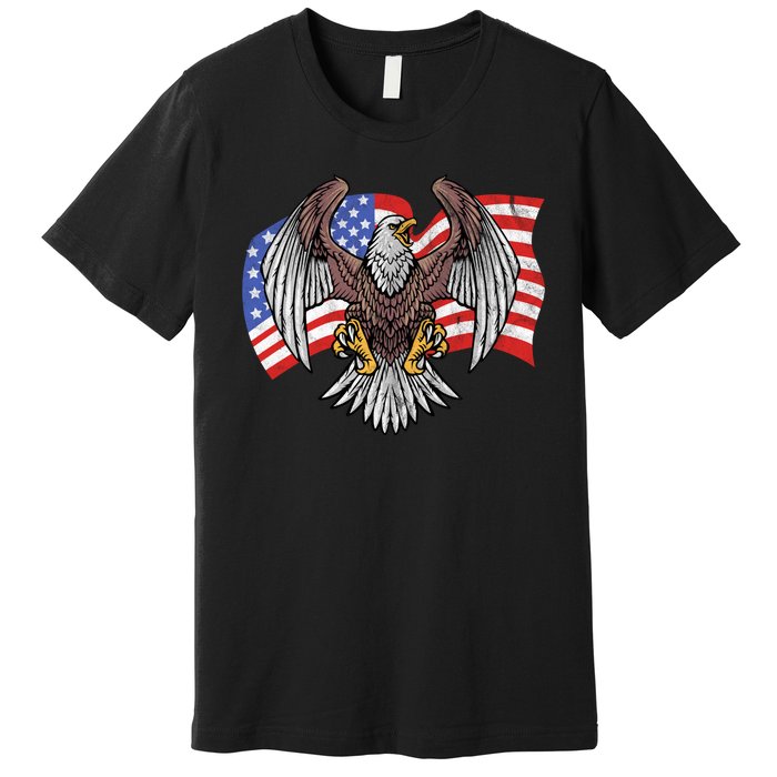 Vintage American Patriotic Eagle Premium T-Shirt