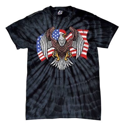 Vintage American Patriotic Eagle Tie-Dye T-Shirt