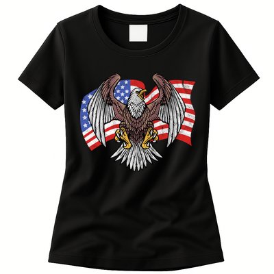 Vintage American Patriotic Eagle Womens T-Shirt