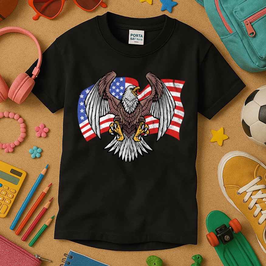 Vintage American Patriotic Eagle Kids T-Shirt