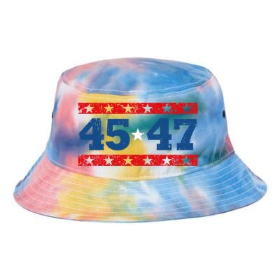 Vintage American President Trump 45 47 2024 Election Tie Dye Newport Bucket Hat