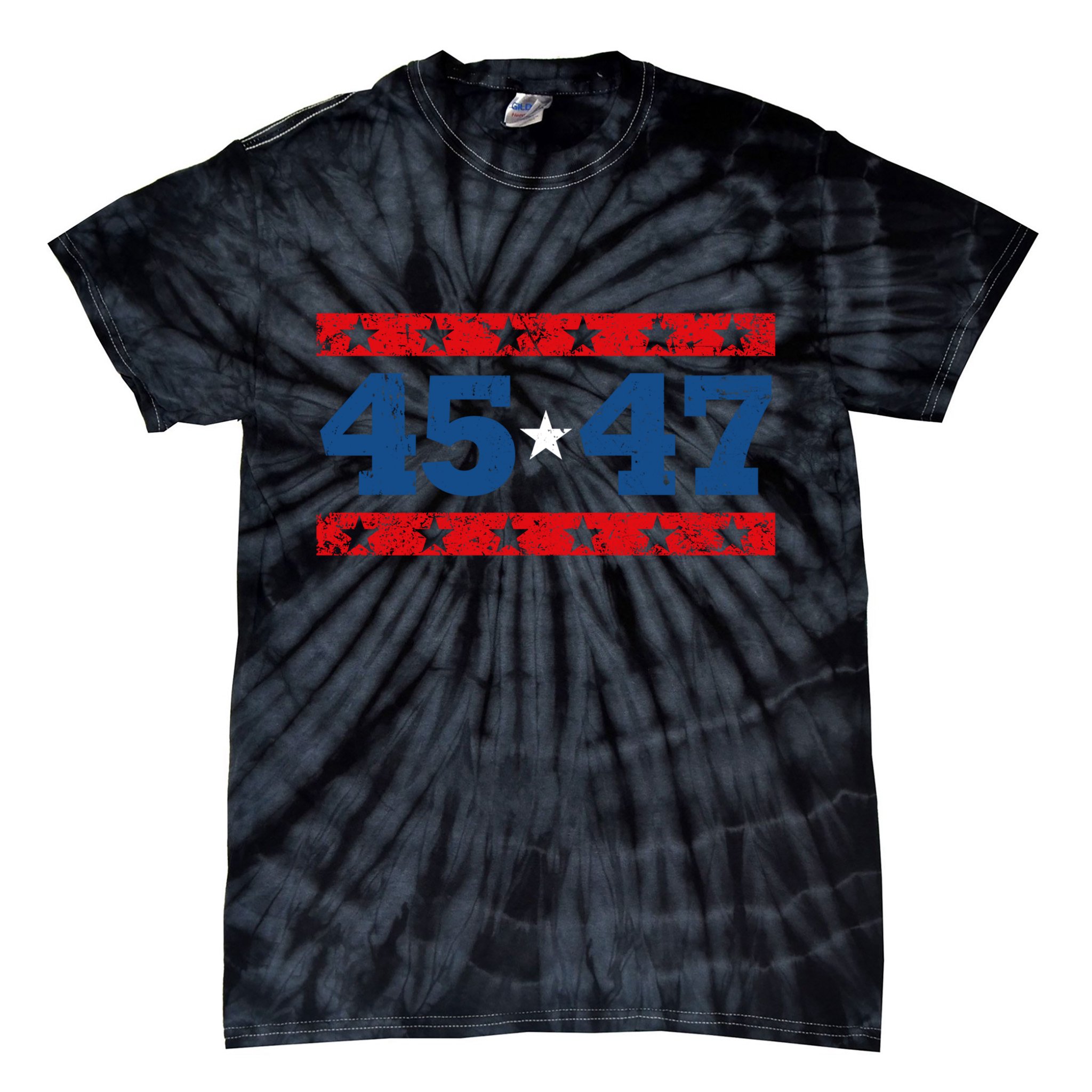 Vintage American President Trump 45 47 2024 Election Tie-Dye T-Shirt