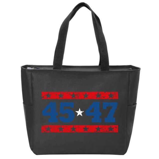 Vintage American President Trump 45 47 2024 Election Zip Tote Bag