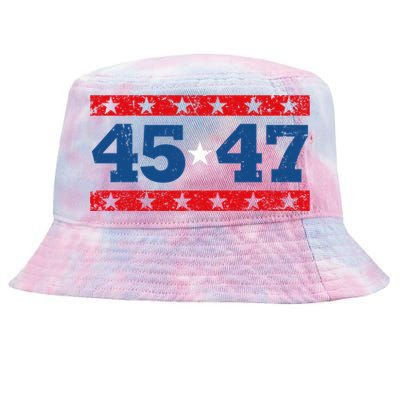 Vintage American President Trump 45 47 2024 Election Tie-Dyed Bucket Hat