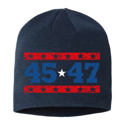 Vintage American President Trump 45 47 2024 Election Sustainable Beanie