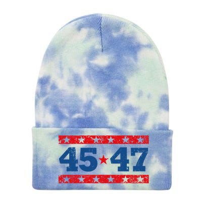 Vintage American President Trump 45 47 2024 Election Tie Dye 12in Knit Beanie