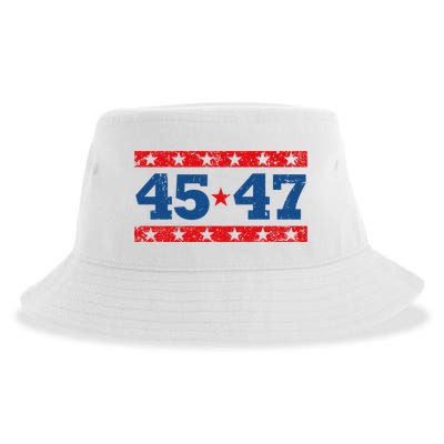 Vintage American President Trump 45 47 2024 Election Sustainable Bucket Hat