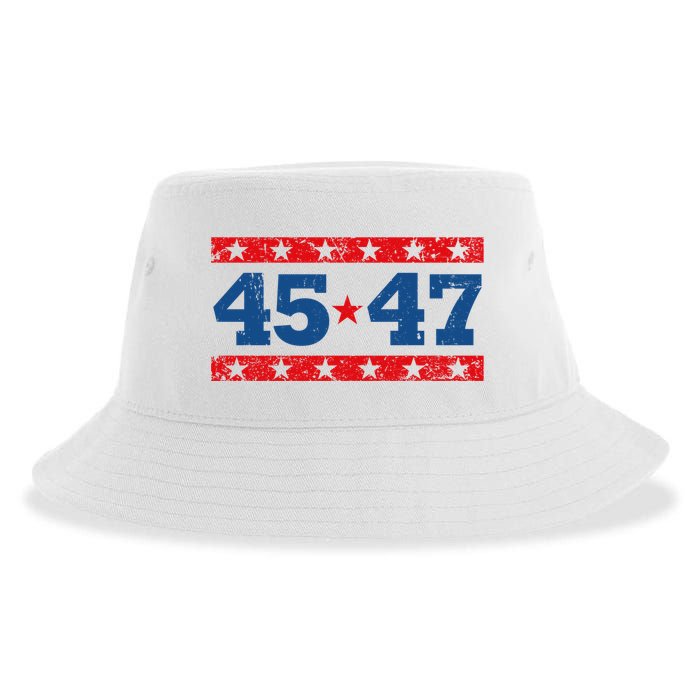 Vintage American President Trump 45 47 2024 Election Sustainable Bucket Hat