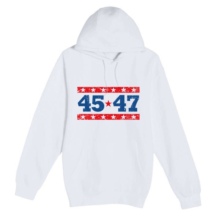 Vintage American President Trump 45 47 2024 Election Premium Pullover Hoodie