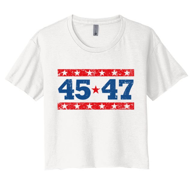 Vintage American President Trump 45 47 2024 Election Crop Top