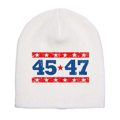 Vintage American President Trump 45 47 2024 Election Short Acrylic Beanie