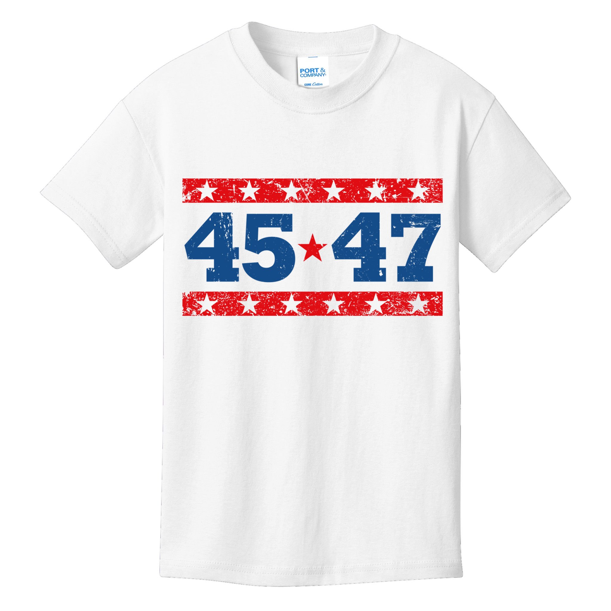 Vintage American President Trump 45 47 2024 Election Kids T-Shirt