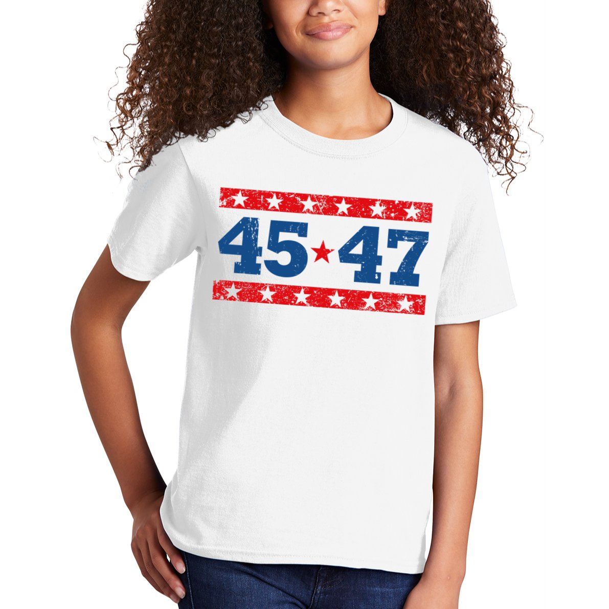 Vintage American President Trump 45 47 2024 Election Kids T-Shirt