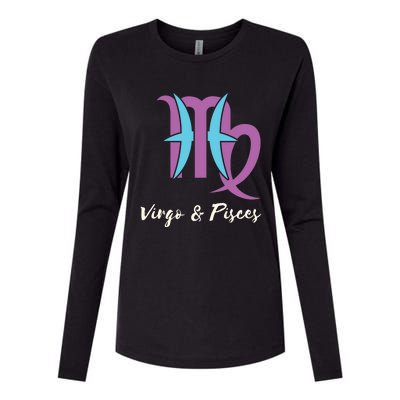 Virgo And Pisces Couple Zodiac Relationship Horoscope Gift Womens Cotton Relaxed Long Sleeve T-Shirt