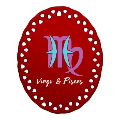 Virgo And Pisces Couple Zodiac Relationship Horoscope Gift Ceramic Oval Ornament