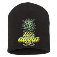 Vintage Aloha Pineapple Illustration Short Acrylic Beanie