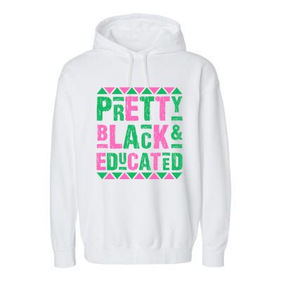 Vintage Alpha Pretty Black And Educated Alpha Hand Sign 1908 Gift Garment-Dyed Fleece Hoodie