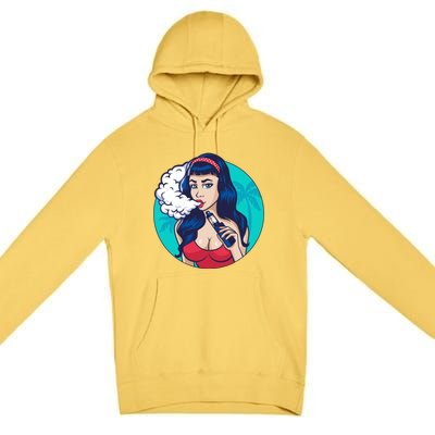 Vaping Cloud Vape Lady Premium Pullover Hoodie