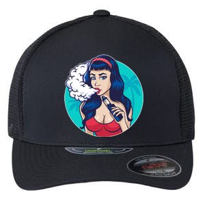 Vaping Cloud Vape Lady Flexfit Unipanel Trucker Cap