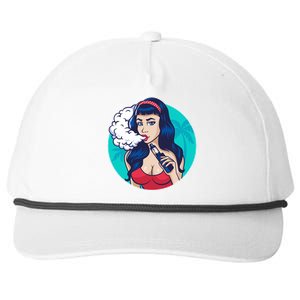 Vaping Cloud Vape Lady Snapback Five-Panel Rope Hat