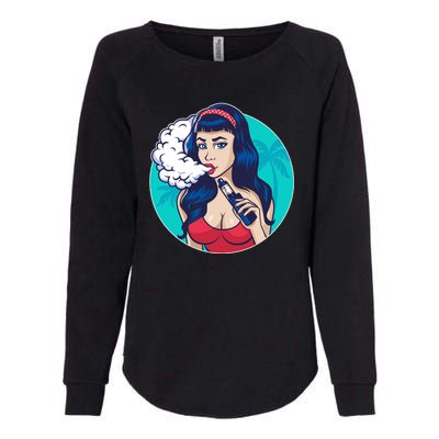 Vaping Cloud Vape Lady Womens California Wash Sweatshirt