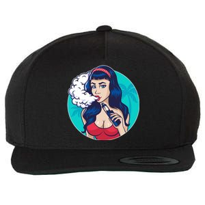 Vaping Cloud Vape Lady Wool Snapback Cap