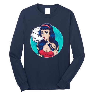 Vaping Cloud Vape Lady Long Sleeve Shirt